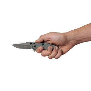 Kershaw Cryo (1555TI); 2.75” 8Cr13MoV Steel Blade and Stainless Steel Handle with Titanium Carbo-Nitride Coating, SpeedSafe Assisted Opening, Frame Lock, 4-Position Deep-Carry Pocketclip; 4.1 OZ.