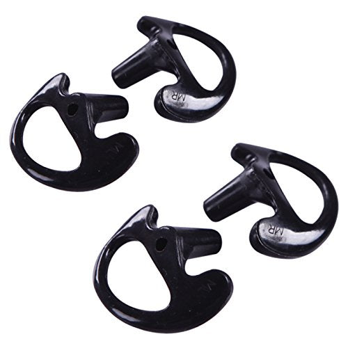 HDE Two Way Radio Ear Mold Replacement Earpiece Insert for Acoustic Coil Tube Earbud (2 Pair, 1- Medium, 1- Large) (Black)