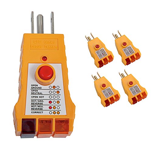 5 GFI Electric Outlet Receptacle Tester Analizer Plug Circuit Electrical 3Prong